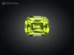 0.75 carat cushion cut green peridot from Pakistan with eye-clean clarity