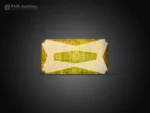 4.95 carat yellowish-green baguette cut tourmaline from Pakistan.