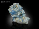 Blue alkali-rich beryl crystal cluster with mica touches