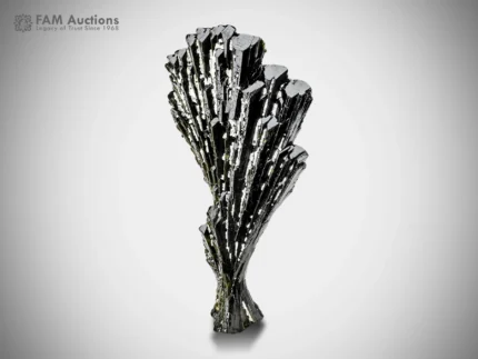 Epidote tree with deep green elongated crystals and superb luster.