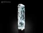 Fine blue etched aquamarine crystal with intricate natural surface patterns and bright luster.