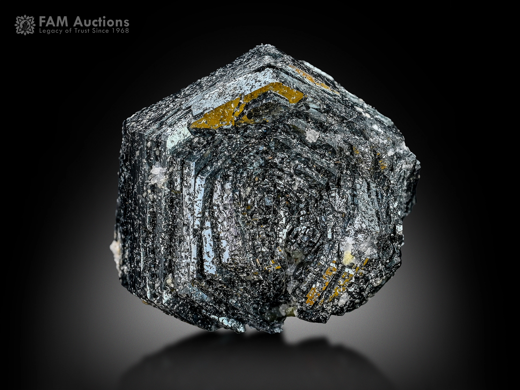 Hematite specimen Pakistan well-structured hematite crystal with metallic luster and reflective steel-gray surface