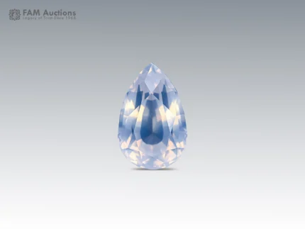 21 carat pear cut natural moonstone from Pakistan with grey color and blue glow.