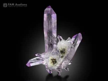 Vibrant purple Amethyst crystal cluster with sharp terminations from Veracruz, Mexico.