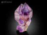 Purple scepter amethyst crystals with sharp terminations and color zoning from Namibia.