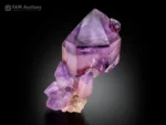 Purple scepter amethyst crystals with sharp terminations and color zoning from Namibia.